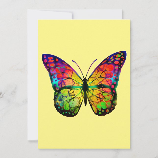 CARTES POUR FÊTES ANNUELLES PAPILLON ABSTRAIT (Devant)