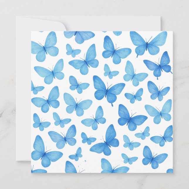 Cartes Pour Fêtes Annuelles Papillon bleu (Devant)