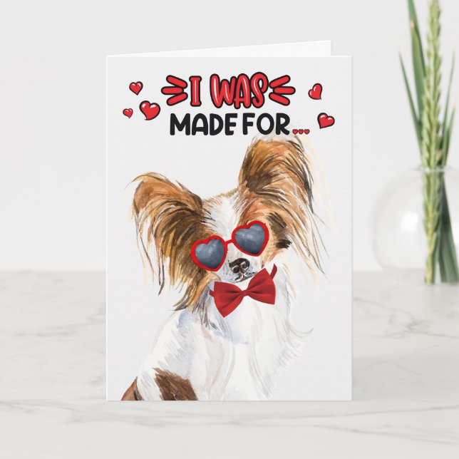 Cartes Pour Fêtes Annuelles Papillon Chien fait pour vous aimer Valentine (Devant)