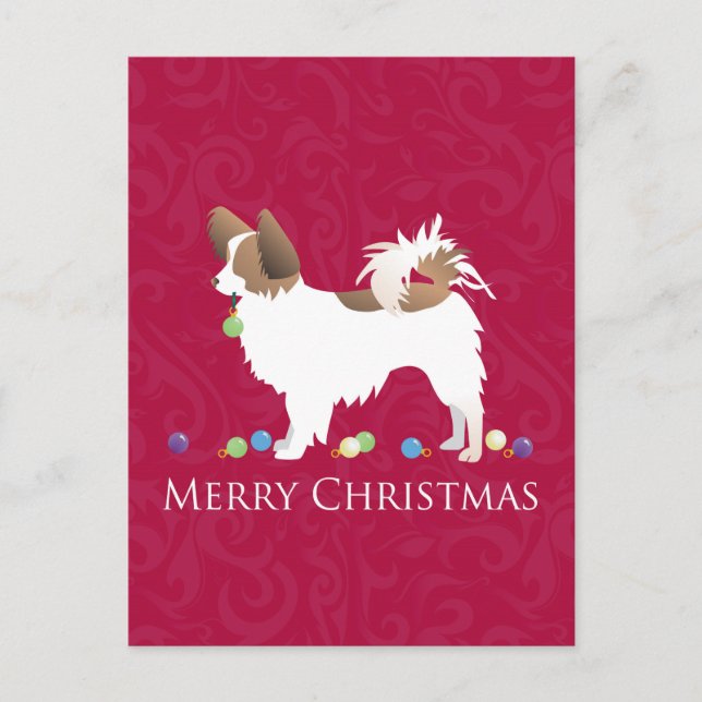 Cartes Pour Fêtes Annuelles Papillon Chien Joyeux Noël Design (Devant)