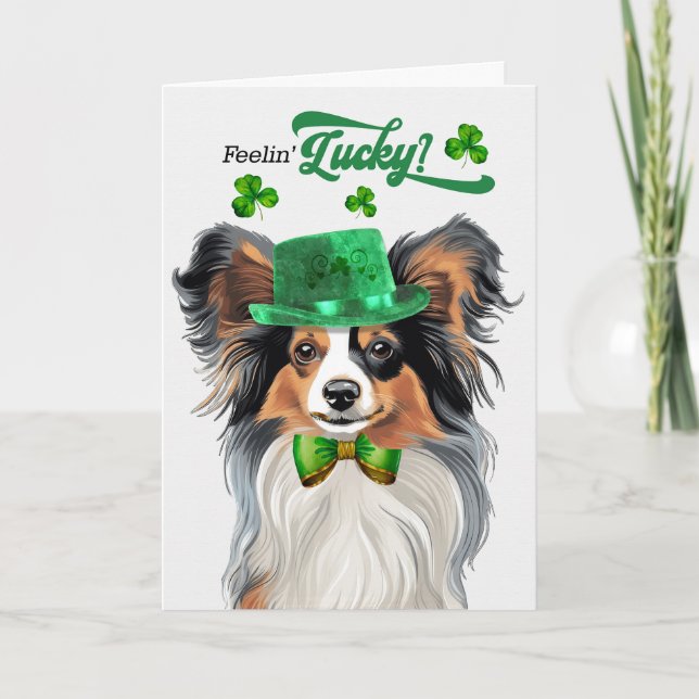 Cartes Pour Fêtes Annuelles Papillon Chien Lucky St Patrick's Day (Devant)