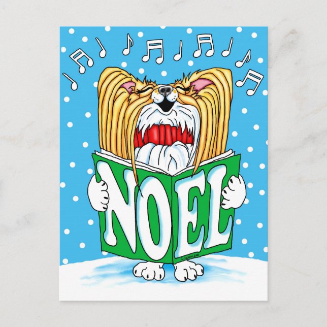 Cartes Pour Fêtes Annuelles Papillon Christmas Caroler RW (Devant)