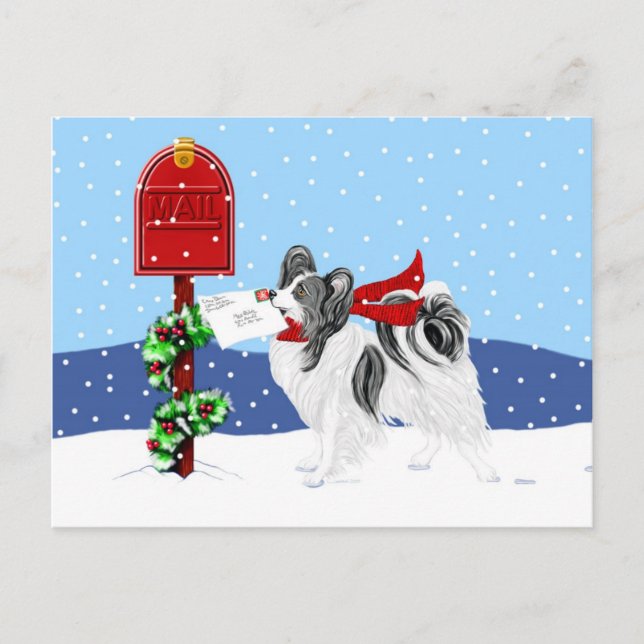 Cartes Pour Fêtes Annuelles Papillon Christmas Mail Blk Wht (Devant)