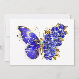 Cartes Pour Fêtes Annuelles Papillon de saphir de fleur
