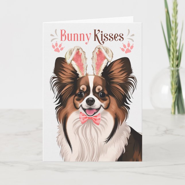 Cartes Pour Fêtes Annuelles Papillon Dog Bunny Ears pour Pâques (Devant)