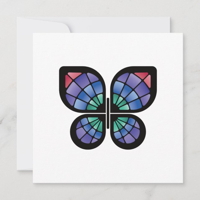 Cartes Pour Fêtes Annuelles Papillon en verre tendu (Devant)