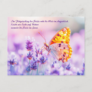 Cartes Pour Fêtes Annuelles Papillon reposant sur la lavande sous soleil