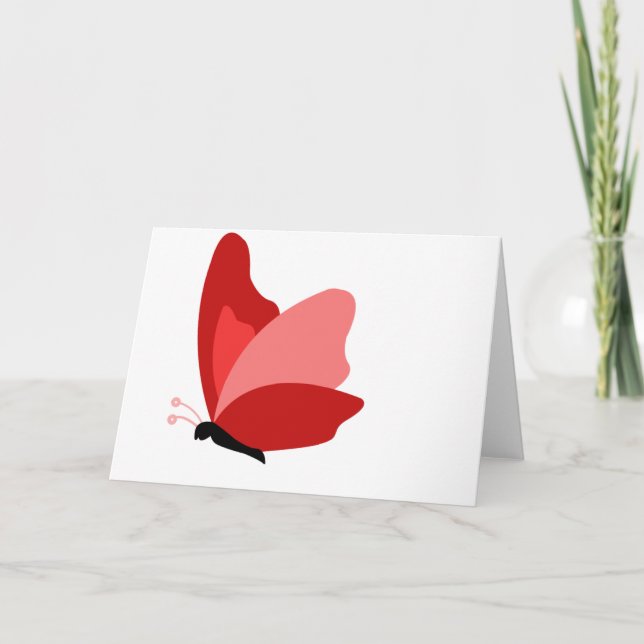 Cartes Pour Fêtes Annuelles Papillon rouge (Devant)