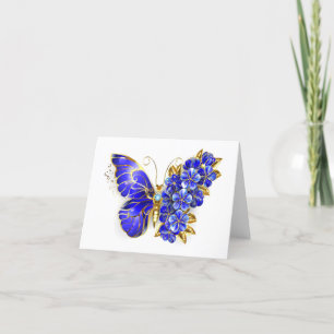 Cartes Pour Fêtes Annuelles Papillon saphir à fleurs