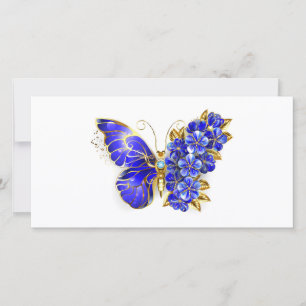 Cartes Pour Fêtes Annuelles Papillon Saphir Fleur