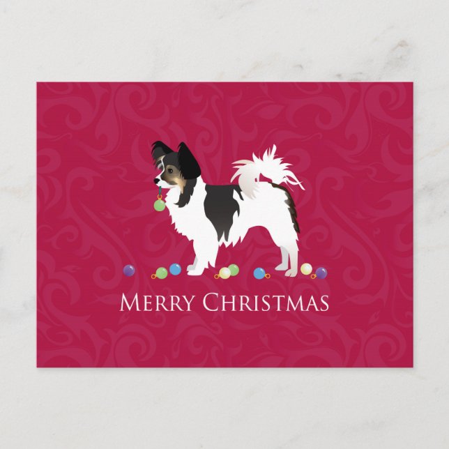 Cartes Pour Fêtes Annuelles Papillon Toy Chien race Noël Silhouette (Devant)