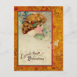 Cartes Pour Fêtes Annuelles Papillon vintage d'or de fille de Valentine