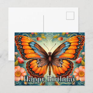 Cartes Pour Fêtes Annuelles Papillon Whimsical Artistique Joyeux anniversaire