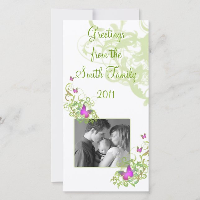 Cartes Pour Fêtes Annuelles Papillons (Devant)
