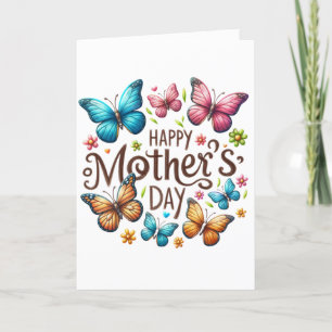 Cartes Pour Fêtes Annuelles Papillons Colorés Bonne Fête des Mères