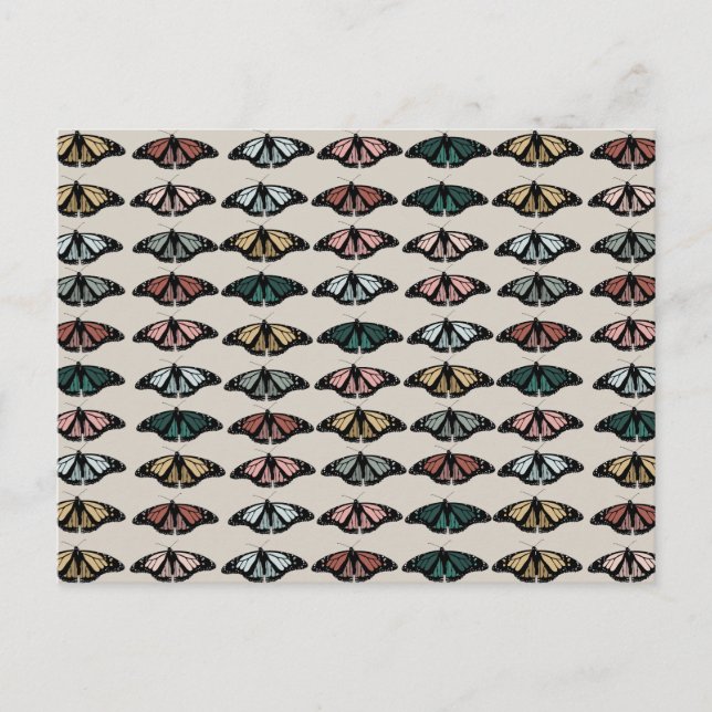 Cartes Pour Fêtes Annuelles Papillons neutres modernes Motif de jardin (Devant)