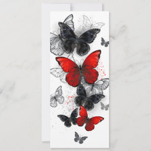 Cartes Pour Fêtes Annuelles Papillons noirs et rouges volants