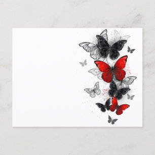 Cartes Pour Fêtes Annuelles Papillons noirs et rouges volants