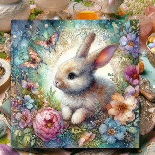 Cartes Pour Fêtes Annuelles Papillons Pastel Cute Bunny Chrétien Pâques