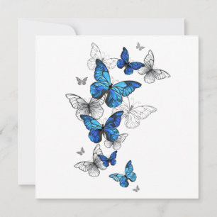 Cartes Pour Fêtes Annuelles Papillons volants bleus Morpho
