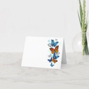 Cartes Pour Fêtes Annuelles Papillons volants Morpho et Monarch