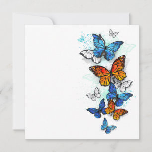 Cartes Pour Fêtes Annuelles Papillons volants Morpho et Monarch