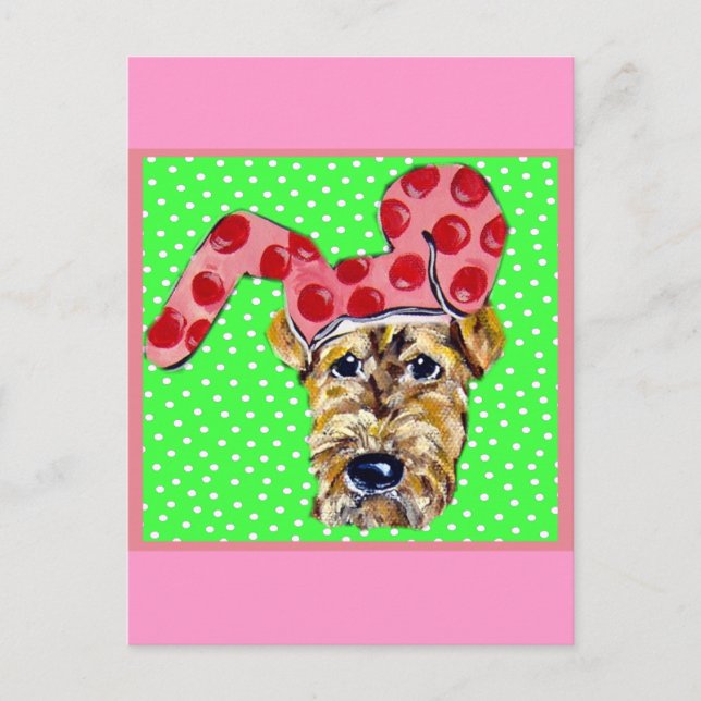 Cartes Pour Fêtes Annuelles Pâques Airedale (Devant)