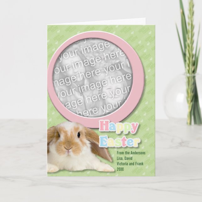 Cartes Pour Fêtes Annuelles Pâques AJOUTENT VOTRE PHOTO Pâques de houblon (Devant)