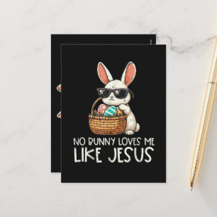 Cartes Pour Fêtes Annuelles Pâques aucun lapin ne m'aime comme Jésus chrétien