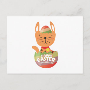 Cartes Pour Fêtes Annuelles Pâques Avril Fool's Day Cadeaux Chat Oeuf Pâques D