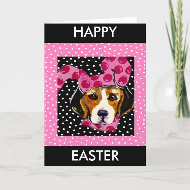Cartes Pour Fêtes Annuelles Pâques Beagle (Devant)