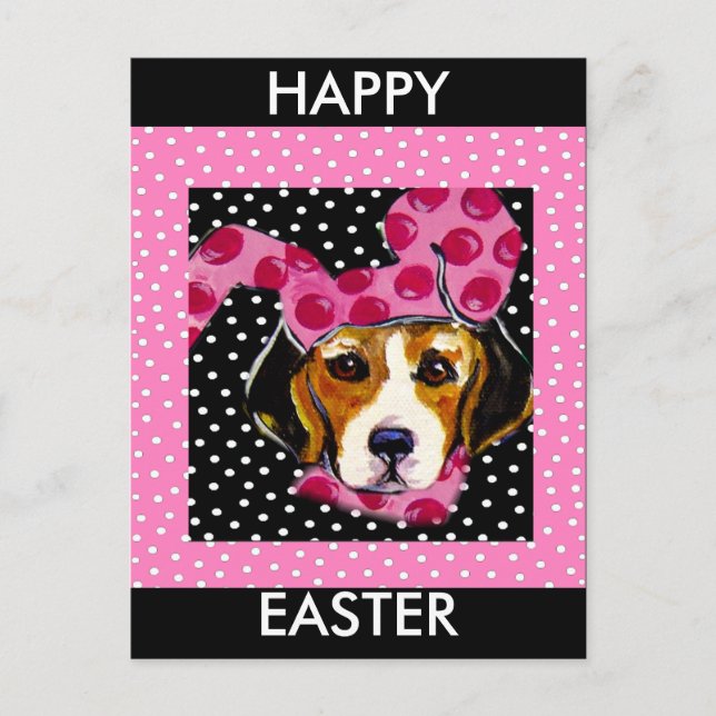 Cartes Pour Fêtes Annuelles Pâques Beagle (Devant)