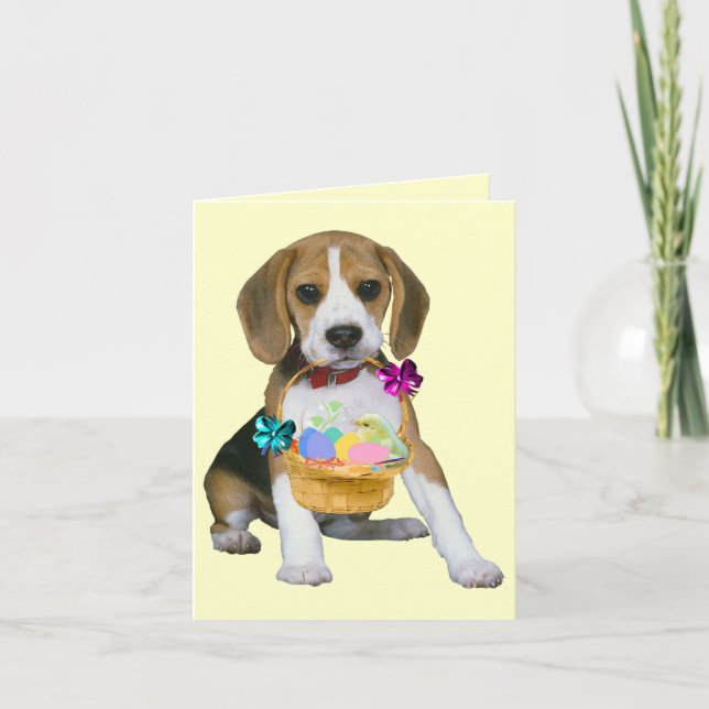 Cartes Pour Fêtes Annuelles Pâques beagles - Customisé (Devant)