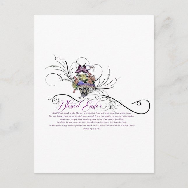 Cartes Pour Fêtes Annuelles Pâques bénies (Devant)