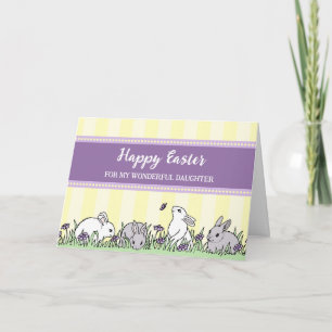 Cartes Pour Fêtes Annuelles Pâques Bunnies Bonne Fille Pâques