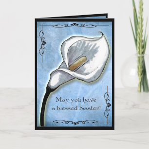 Cartes Pour Fêtes Annuelles Pâques Calla Lily (Personnalisé)
