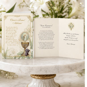Cartes Pour Fêtes Annuelles Pâques catholique Poème des Écritures Christ Ressu