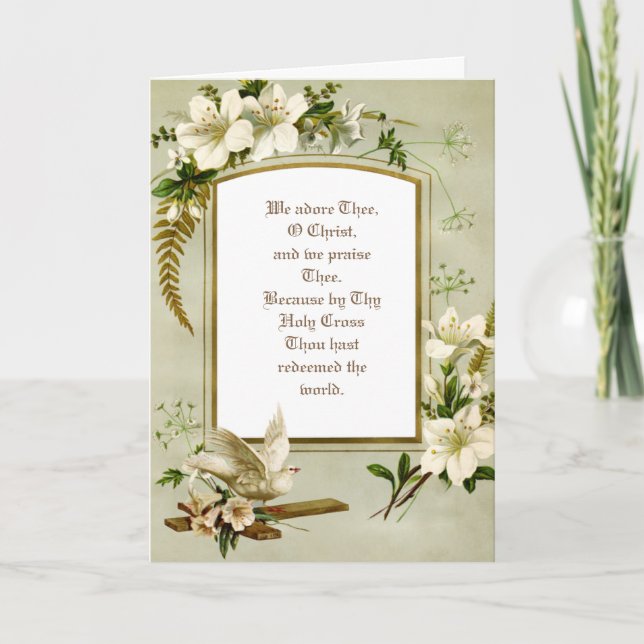 Cartes Pour Fêtes Annuelles Pâques catholique religieux Jésus Résurrection Mar (Devant)