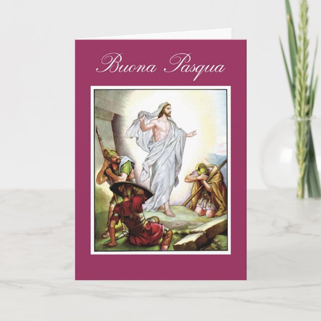 Cartes Pour Fêtes Annuelles Pâques chrétienne italienne, Jésus Buona Pasqua (Devant)