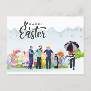 Cartes Pour Fêtes Annuelles Pâques de golf avec balle de golf et œuf pour golf