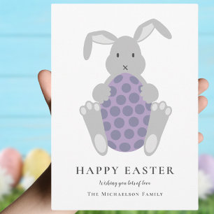 Cartes Pour Fêtes Annuelles Pâques de lapin et d'oeufs modernes