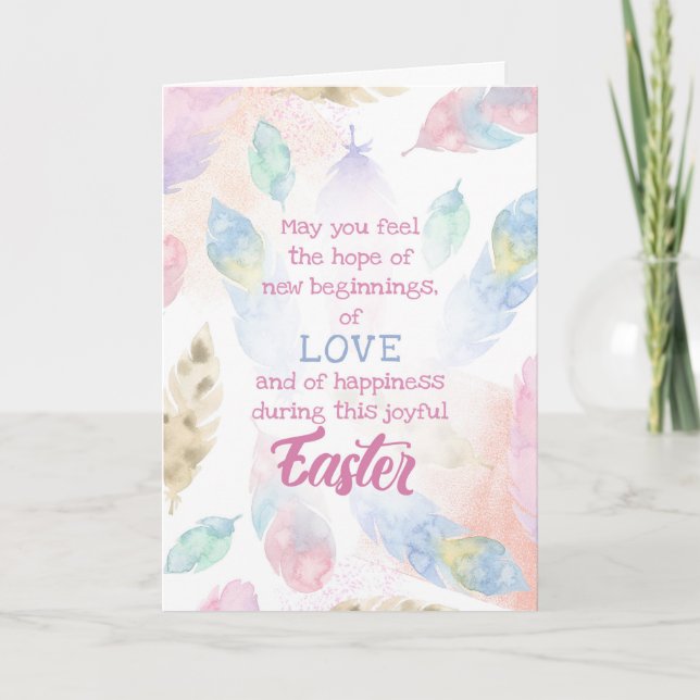 Cartes Pour Fêtes Annuelles Pâques - De nouveaux débuts Bénédiction (Devant)