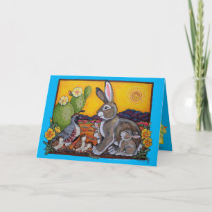 Cartes Pour Fêtes Annuelles Pâques du désert du sud-ouest de Rabbit Quest