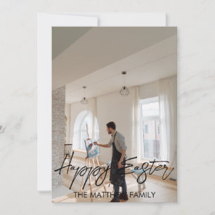 Cartes Pour Fêtes Annuelles Pâques élégante, famille père Calligraphie photo
