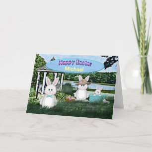 CARTES POUR FÊTES ANNUELLES PÂQUES - ENFANTS - PERSONNALISER LEUR NOM/BUNNY/FA