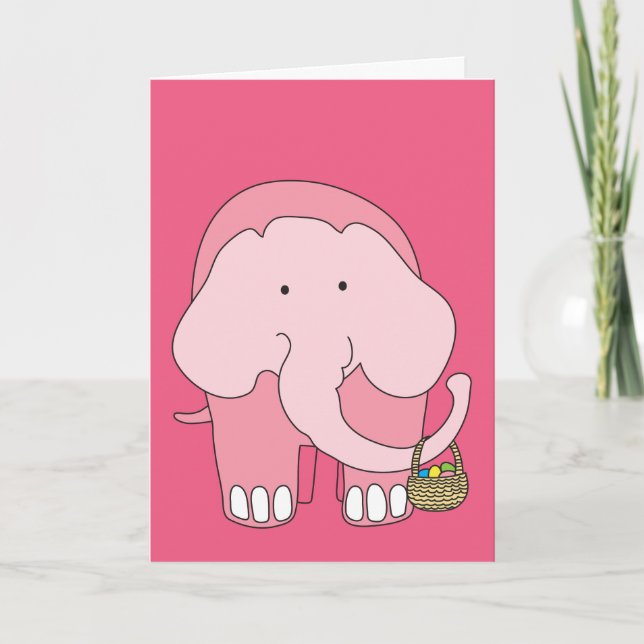 Cartes Pour Fêtes Annuelles Pâques est aussi pour les éléphants ! (Devant)