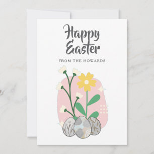 Cartes Pour Fêtes Annuelles Pâques Floral Élégant Moderne Photo Joyeuses Pâq
