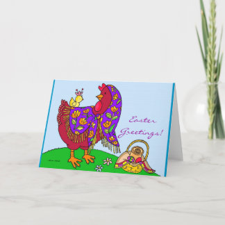 Cartes Pour Fêtes Annuelles Pâques Hen ukrainien Folk Art par Vera Trembach