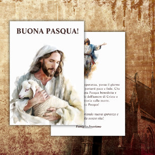 Cartes Pour Fêtes Annuelles Pâques italiennes catholiques Buona Pasqua Jésus