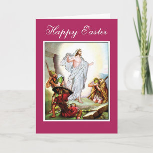Cartes Pour Fêtes Annuelles Pâques, Jésus Résurrection Il est ressuscité, Vrai